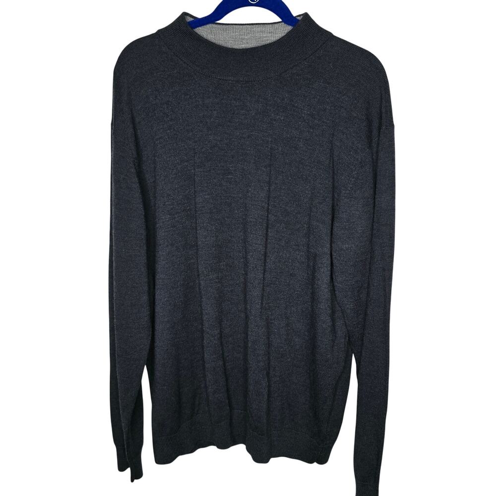 Raffi Linea Uomo Gray High Neck 100% Extra Fine Merino Wool Sweater Size XL